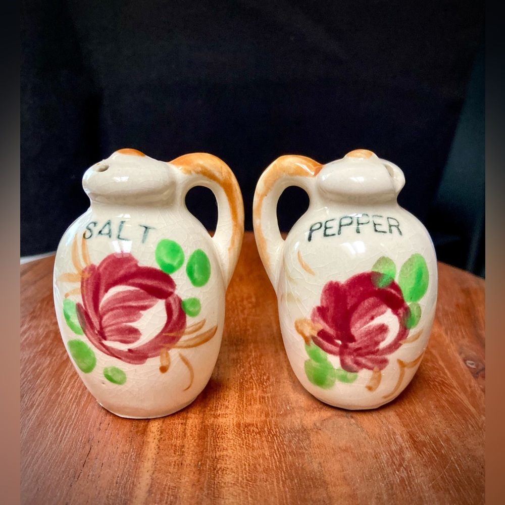 🌺VTG Hand Painted Salt & Pepper Shakers